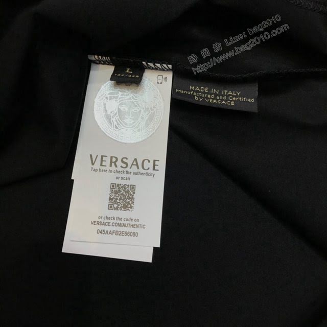 Versace男短袖 範思哲2020新款男裝 超閃重工燙鑽男T恤  tzy2490